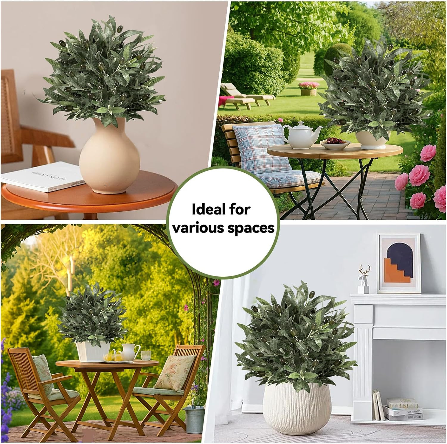 24″ UV Resistant Faux Olive Topiary Balls – 2 Pack Outdoor Decor