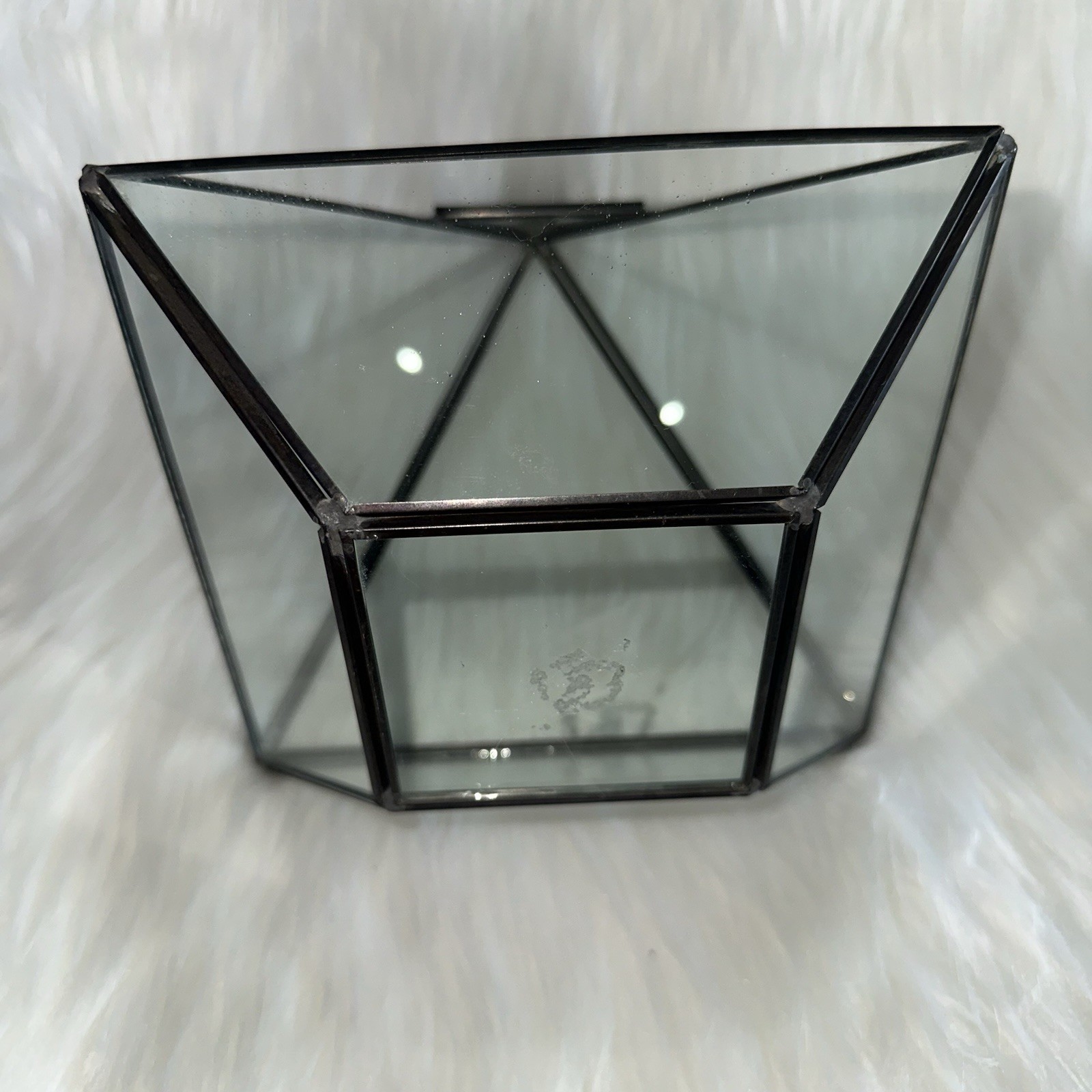 Pyramid Glass Geometric Terrarium Box Hanging/Tabletop Planter Succulents 8in