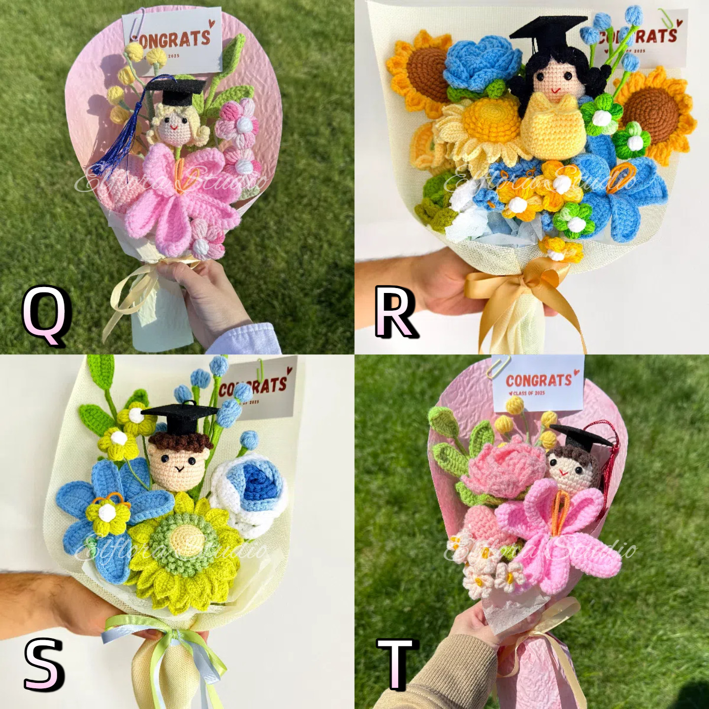 Graduation Bouquet with Custom Doll, Handmade Graduation gift, Gift to Daughter