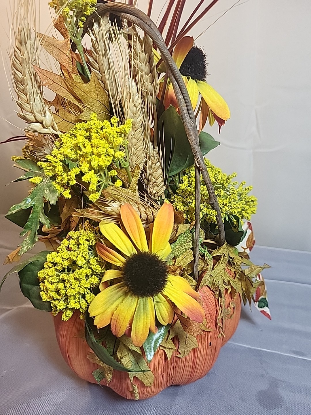 Vintage Artificial Pumpkin Floral Arrangement by Flowers Inc. Balloons – Perfect