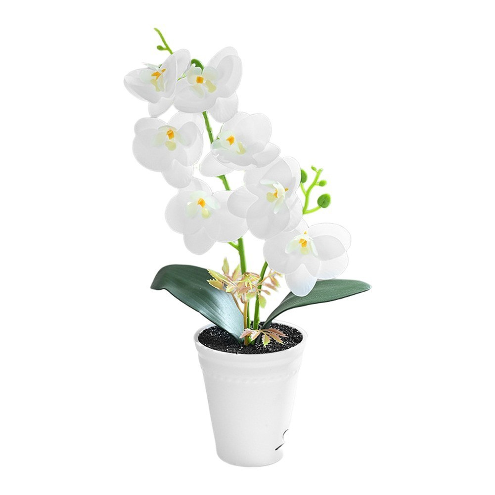 Potted Faux Orchid Floral Arrangement 31cm Pixel Cloth Elegant Display