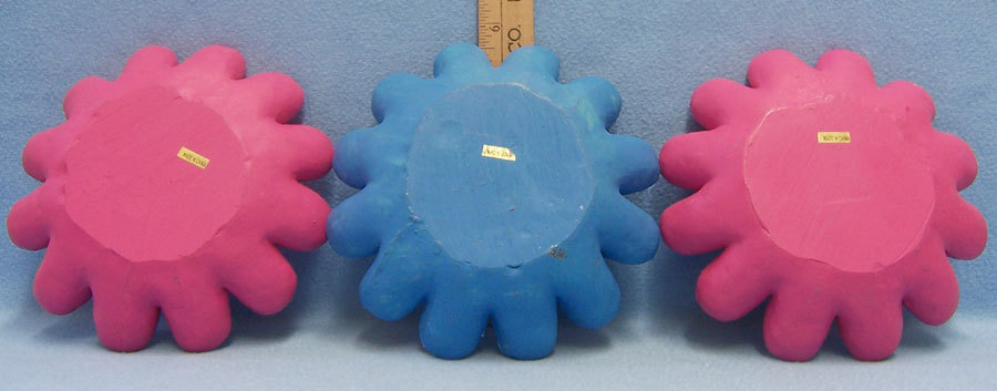Pink & Blue Resin Flower Floral Figurines Wall Hangings Girls Room Decor Set 3