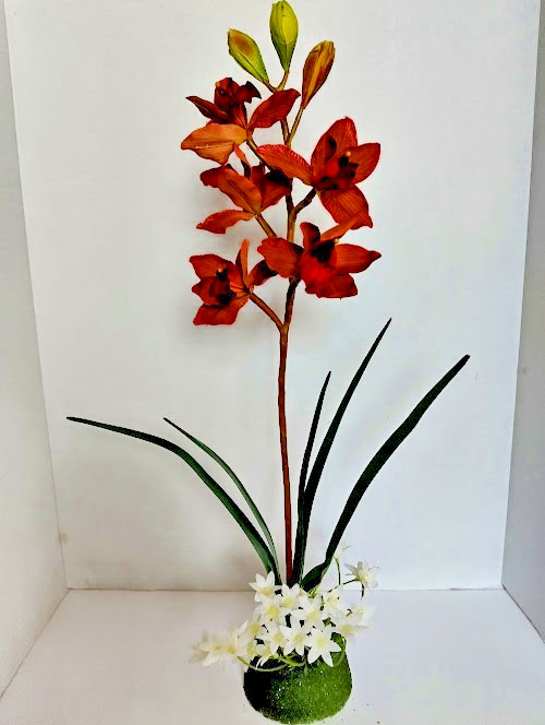 Artificial Cymbidium Orchid arrangement
