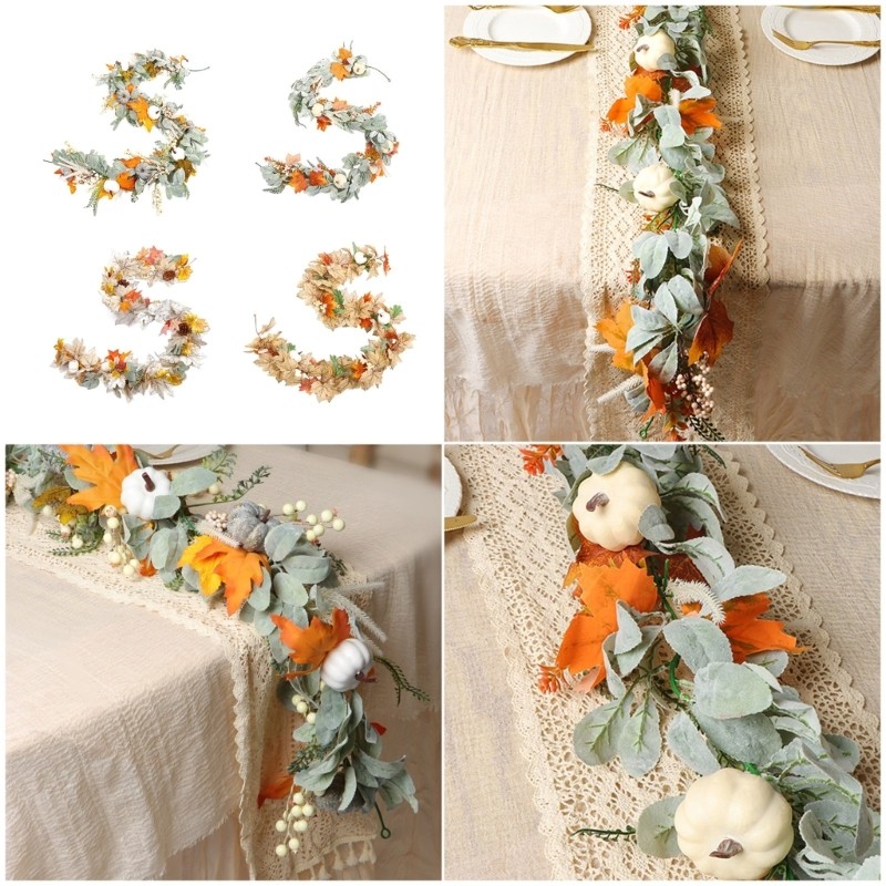 Whole Year Decorative Rattans Vine With Realistic Maples Leaf Design