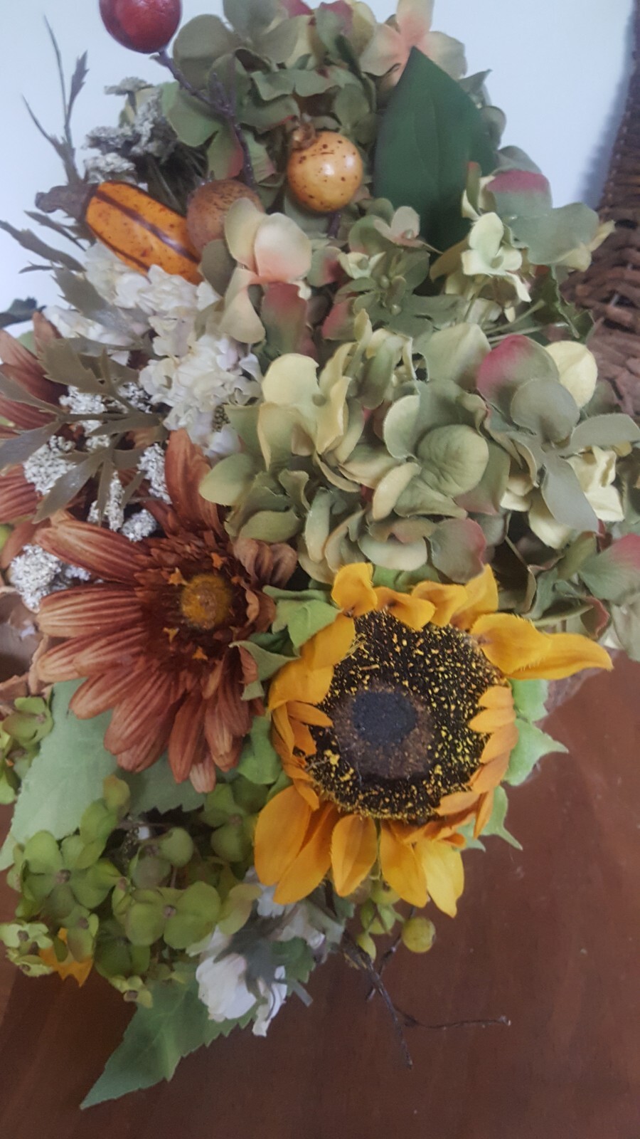 Vtg Handwoven Cornucopia Horn of Plenty Large Arrangement Centerpiece