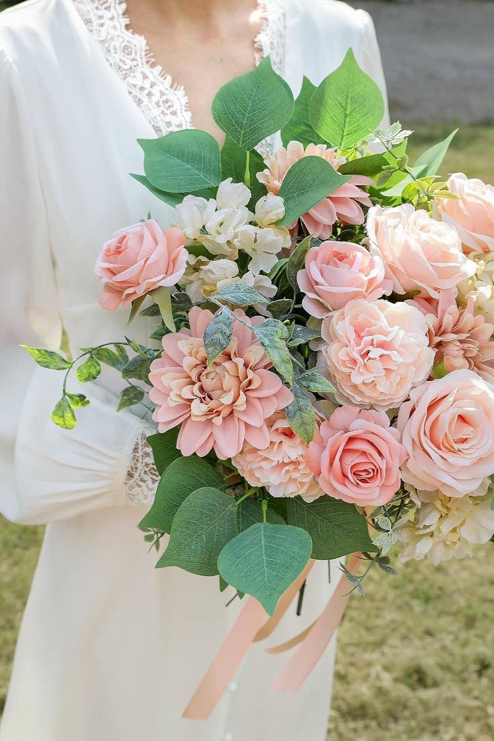 Artificial Flowers Combo Box Set Gradient Color Flower Leaf with Stems