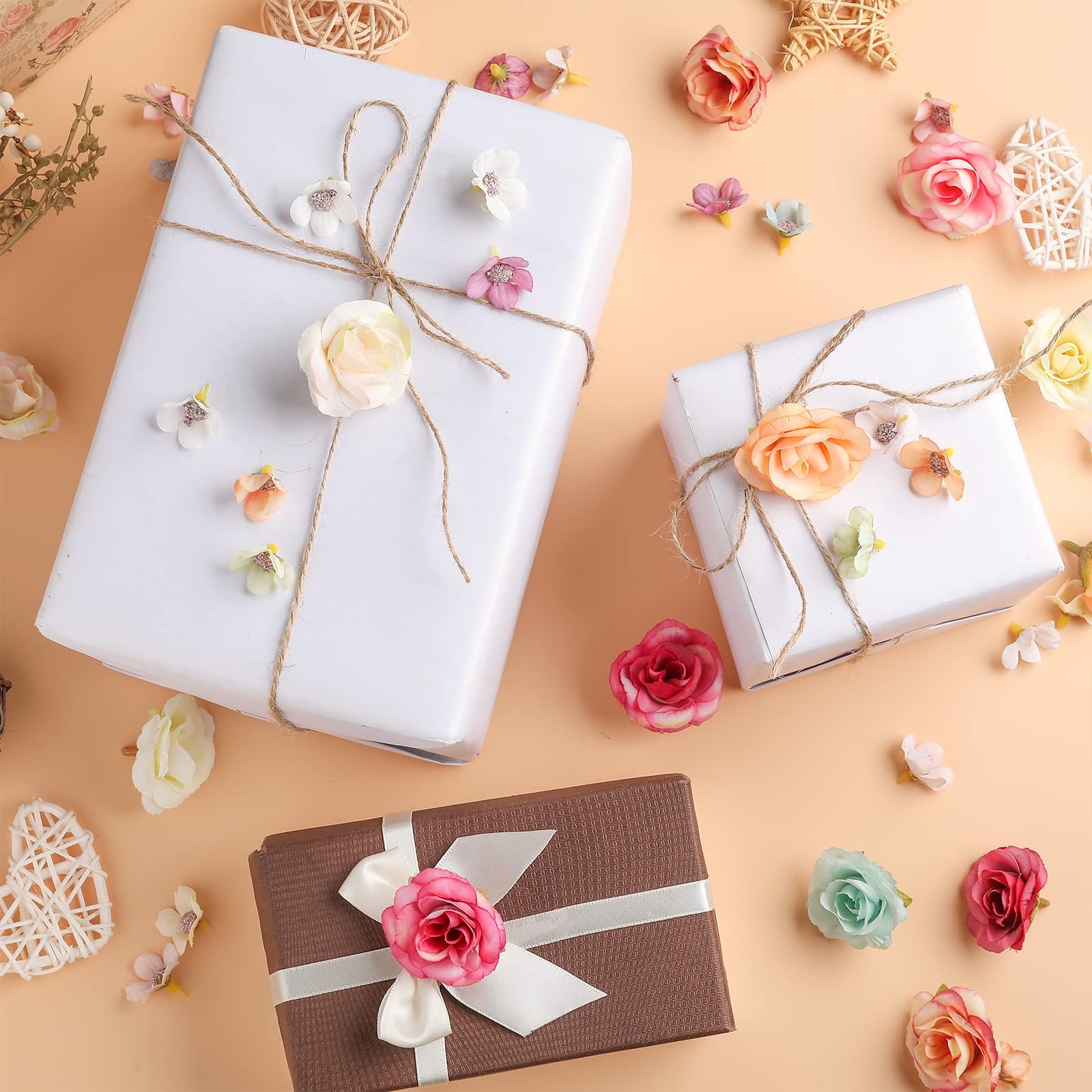 174pcs Mini Artificial Flowers Silk Craft Decor for Wedding DIY Set