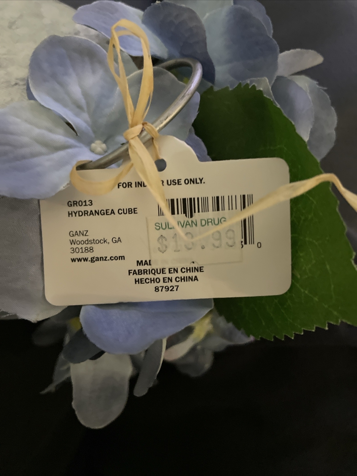 GreenThumb Seed Co. Hydrangea Cube Decoration By Ganz