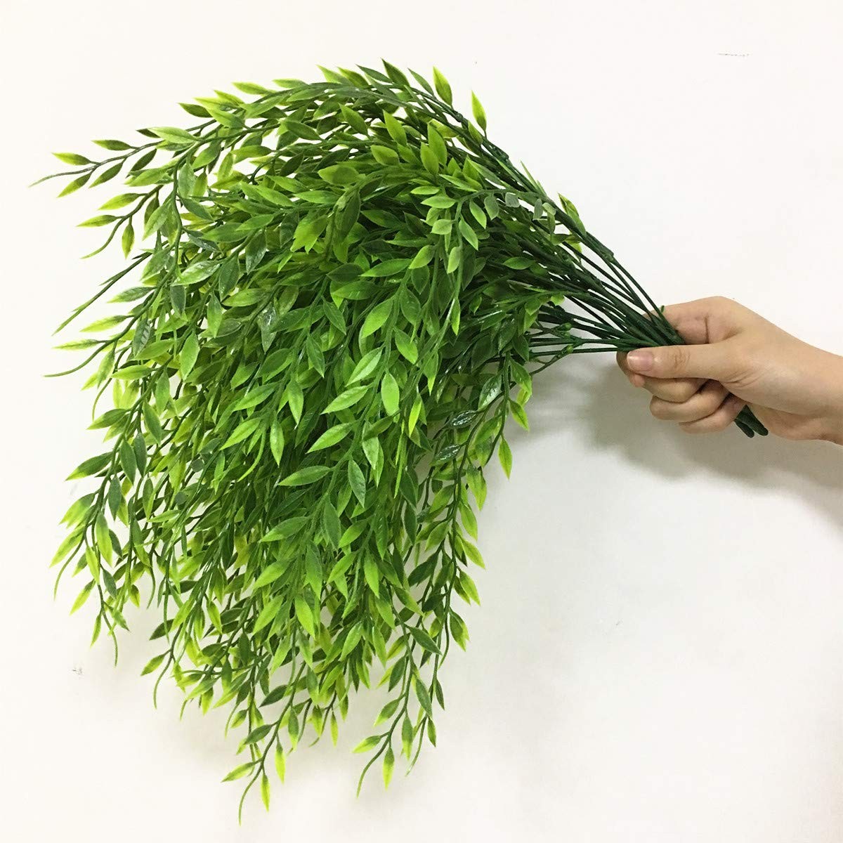 Artificial Weeping Willow, Plastic Plants Greenery Leaves Fake Hanging Vine F…