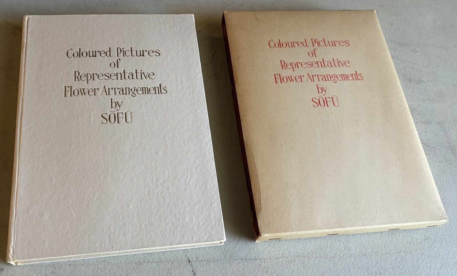 COLOURED PICTURES OF REPERESENTATIVE FLOWER ARRANGEMENTS BY SOFU JAPANESE 1953