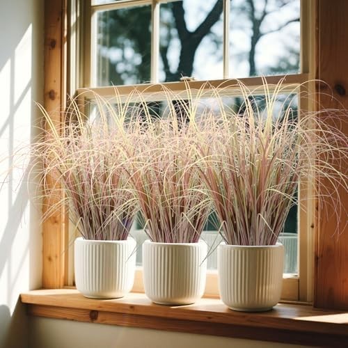 12Pcs Artificial Grass Plants, Faux Shrubs Wheat Grass, Artificial Tall Grass Fa