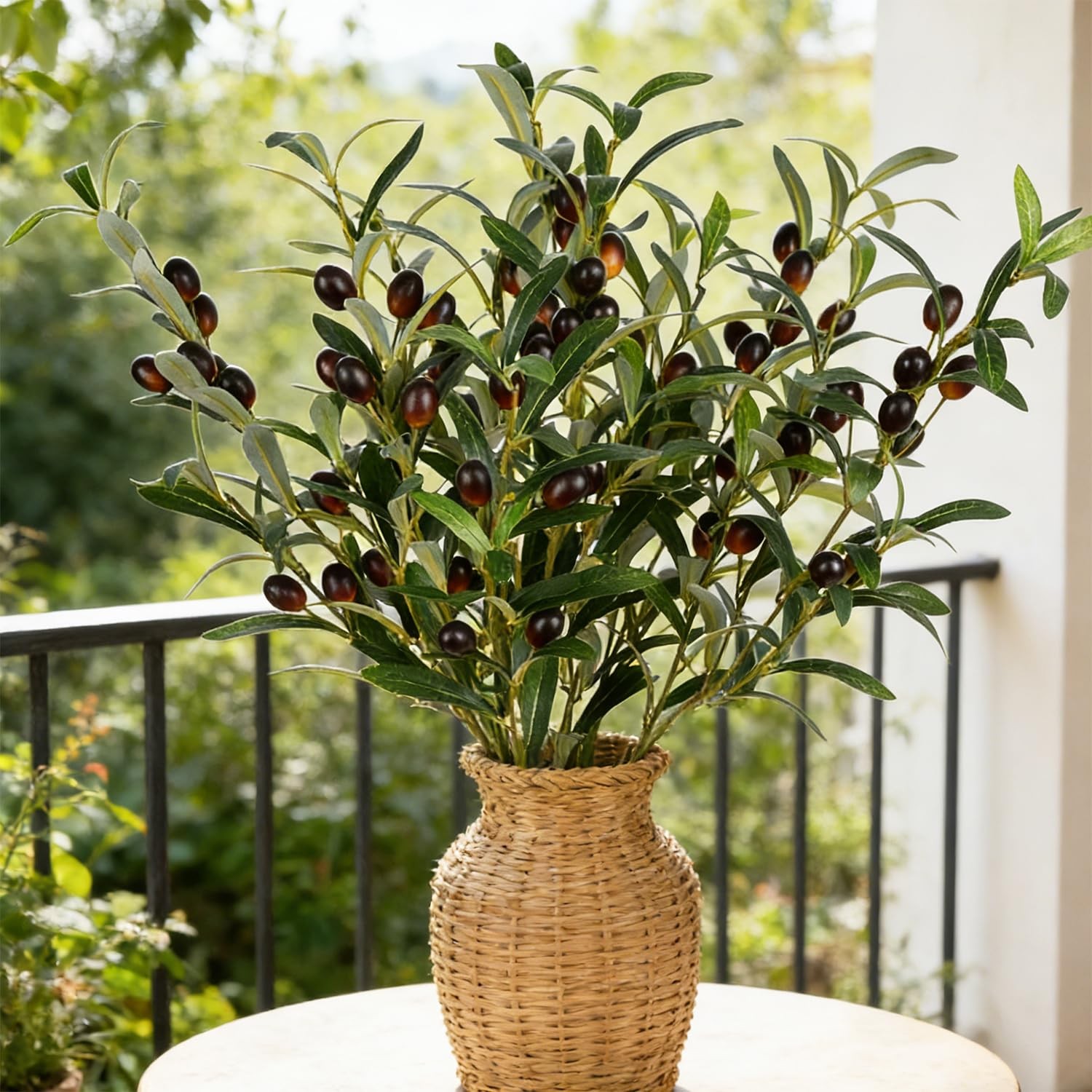 2pcs Olive Branch Artificial Plants Greenery Stems Faux Olive Branches for Va…