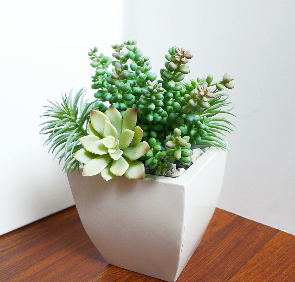 5 Pcs Artificial Plants Gray Succulents Pine Trees (#75)
