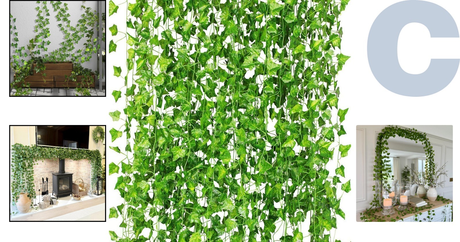 Realistic 12 Pcs Artificial Ivy Garland – Effortless Greenery for Any Occasion