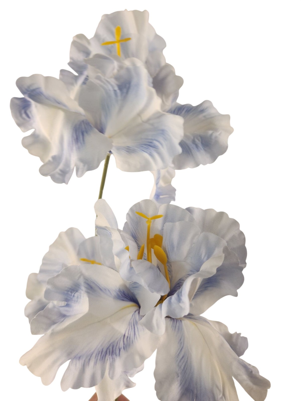 Luxury Faux Iris Stem Periwinkle Blue White Artificial Flower Wedding Floral Fre