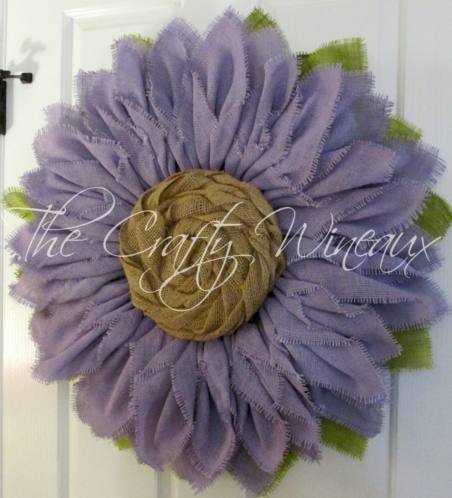 The Crafty Wineaux – Extra Thick 25″ Light Violet Burlap Sunflower Wreath