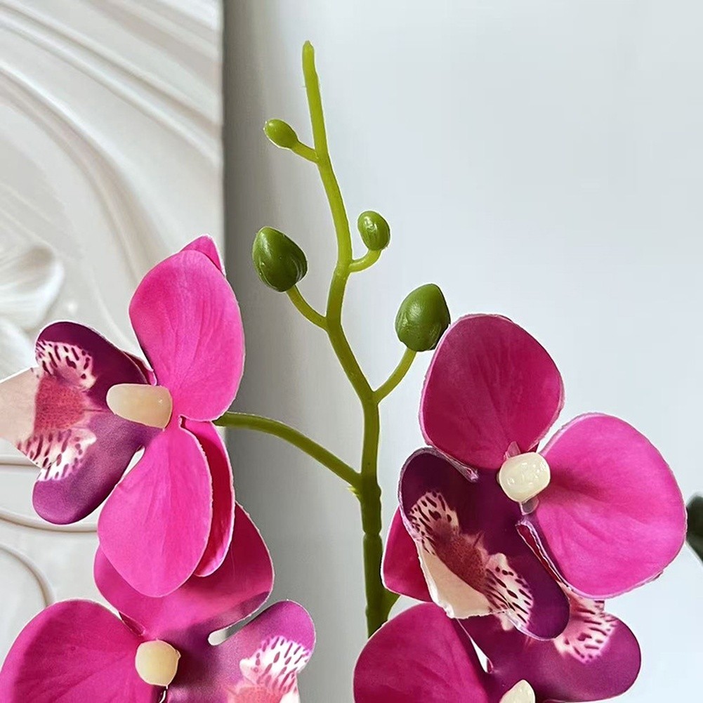 30cm Artificial Orchid Plant with White Purple Dot Orange Blue Rose Red Colors