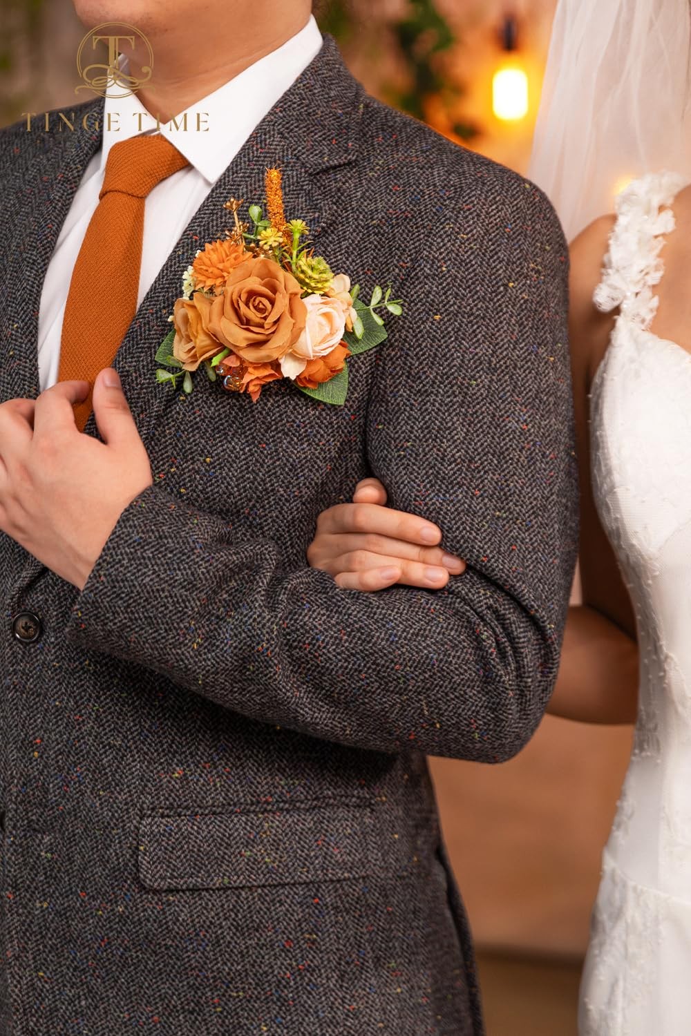 Luxury Groom Boutonniere for Wedding, 1 PCS Pocket Boutonniere for Men Weddin…
