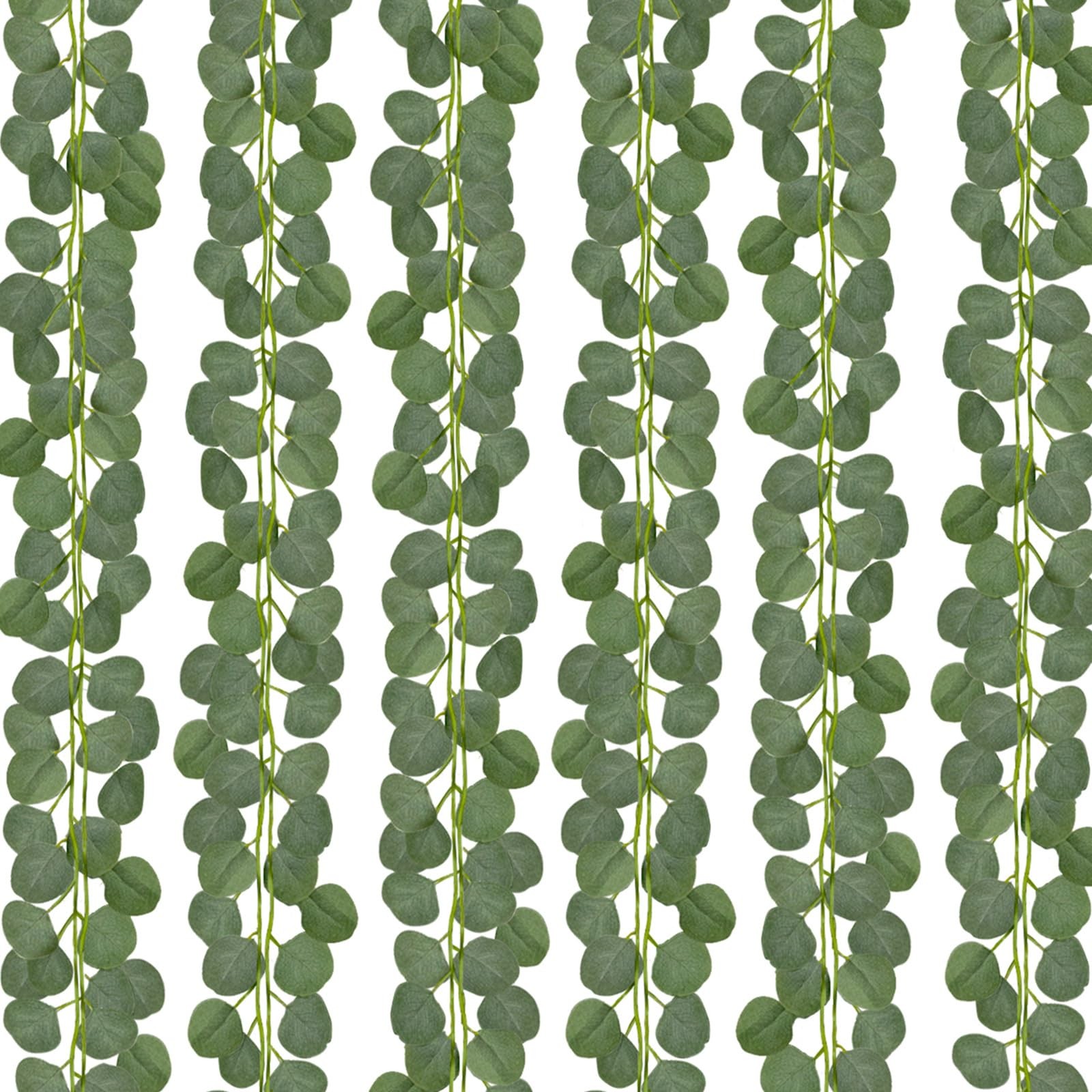 12 Pack 84Ft Eucalyptus Garland,Artificial Eucalyptus Leaves Table Greenery G…