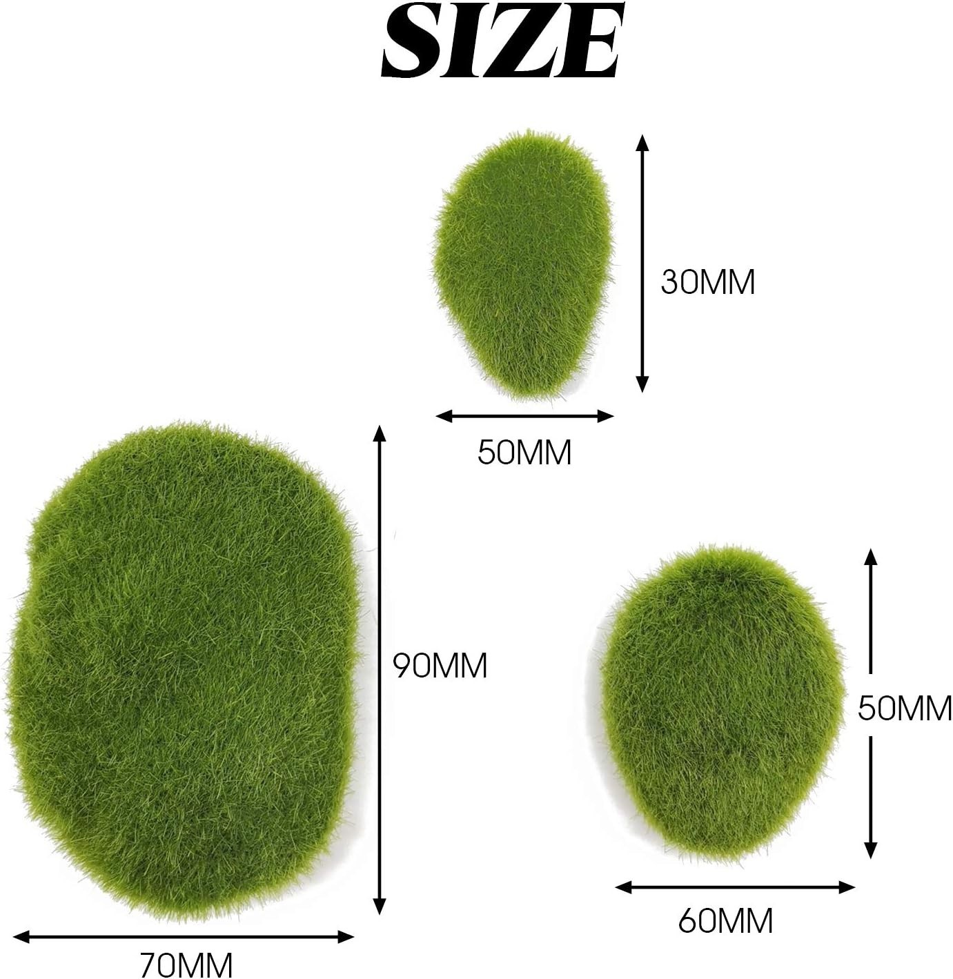 Versatile 30 PCS Green Moss Rocks – Ideal for Fairy Gardens & Indoor Decor