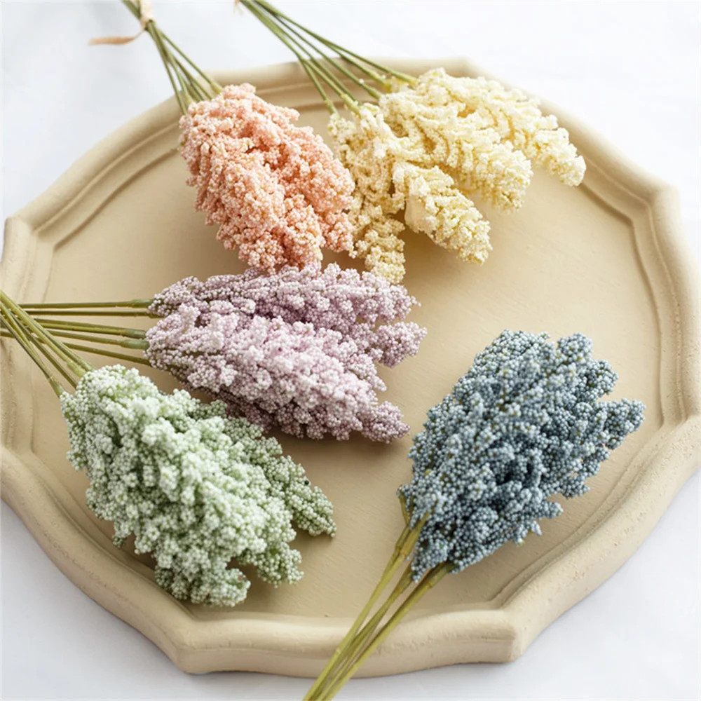 6 Pieces /Bundle PE Lavender Artificial Flower Wall Wholesale Plant Decoration B