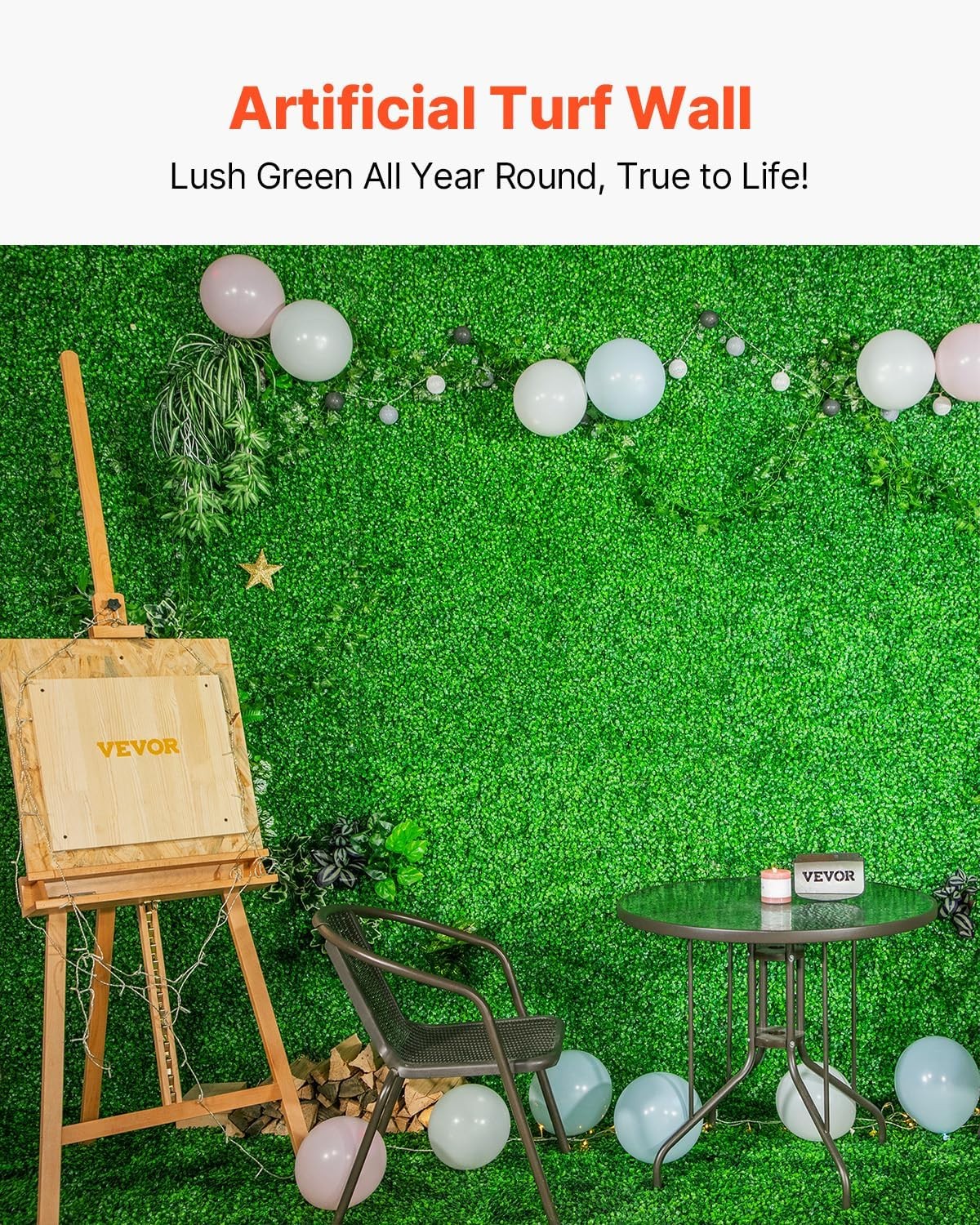 Artificial Boxwood Panel 24pcs 20 x 20 in Green Fake Grass Wall | 1.6 in Sun