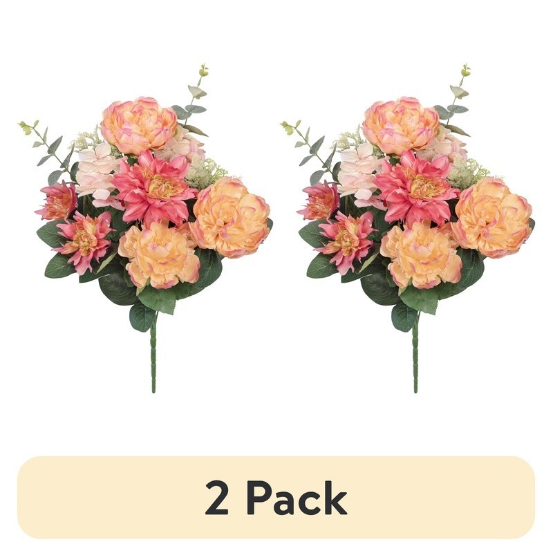 23 Artificial Flower Bouquet Peony Dahlia Eucalyptus Home Decor Centerpieces DIY