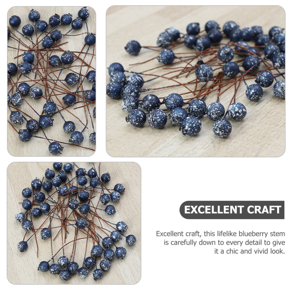 100 Pcs DIY Wreath Fake Berry Simulation DIY Bouquet Blueberry Decoration