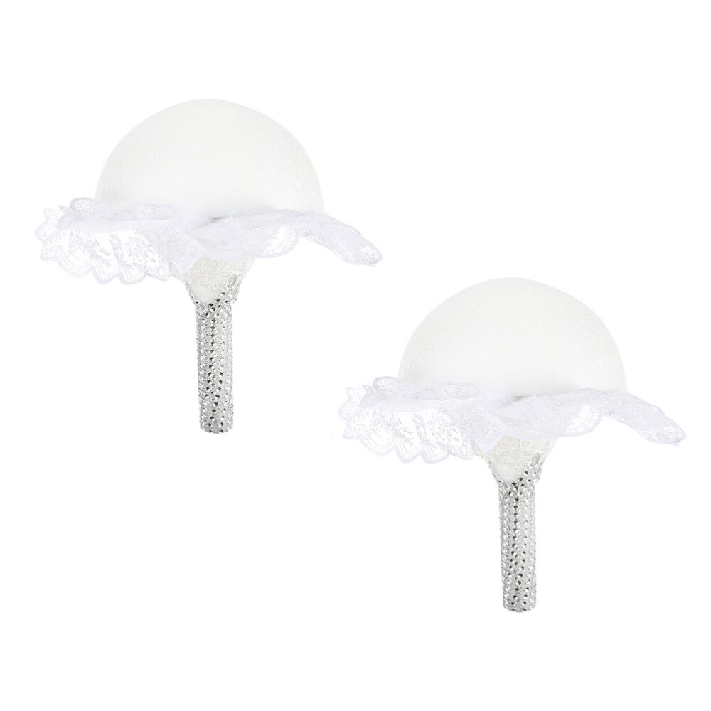 2PCS Bridal Flower Bouquet Holder Bridal Bouquet Handle Flower DIY Accessories