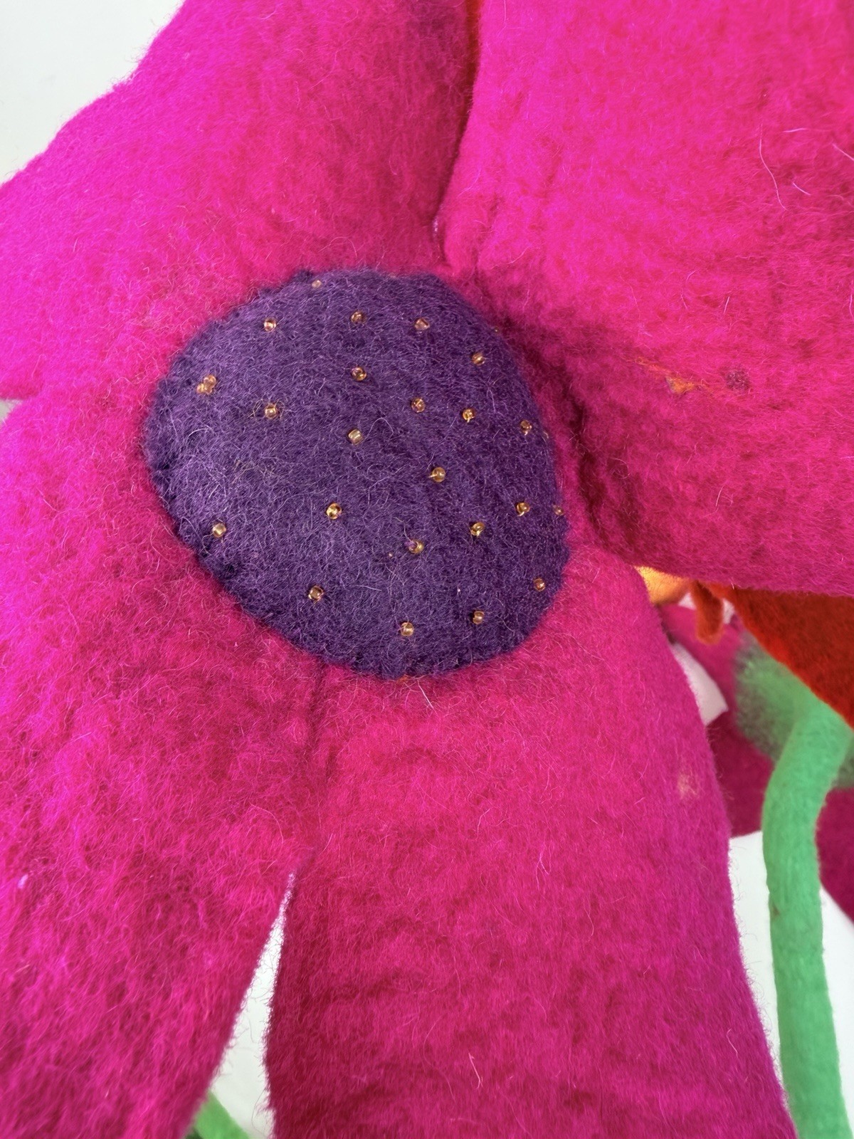 handmade 9 Whimsical Wool Felt Flowers Bouquet Great Gift Idea large colorful