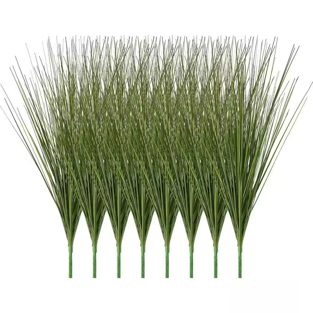 Artificial Onion Grass Plants 8 Pack 27 Inch Faux Greenery Outdoor Indoor Decor