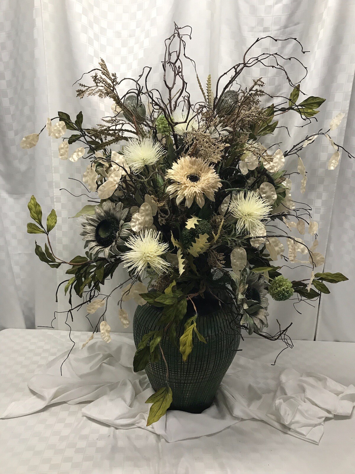 floral arrangement artificial flowers with vase- Large Floor Arrangement.