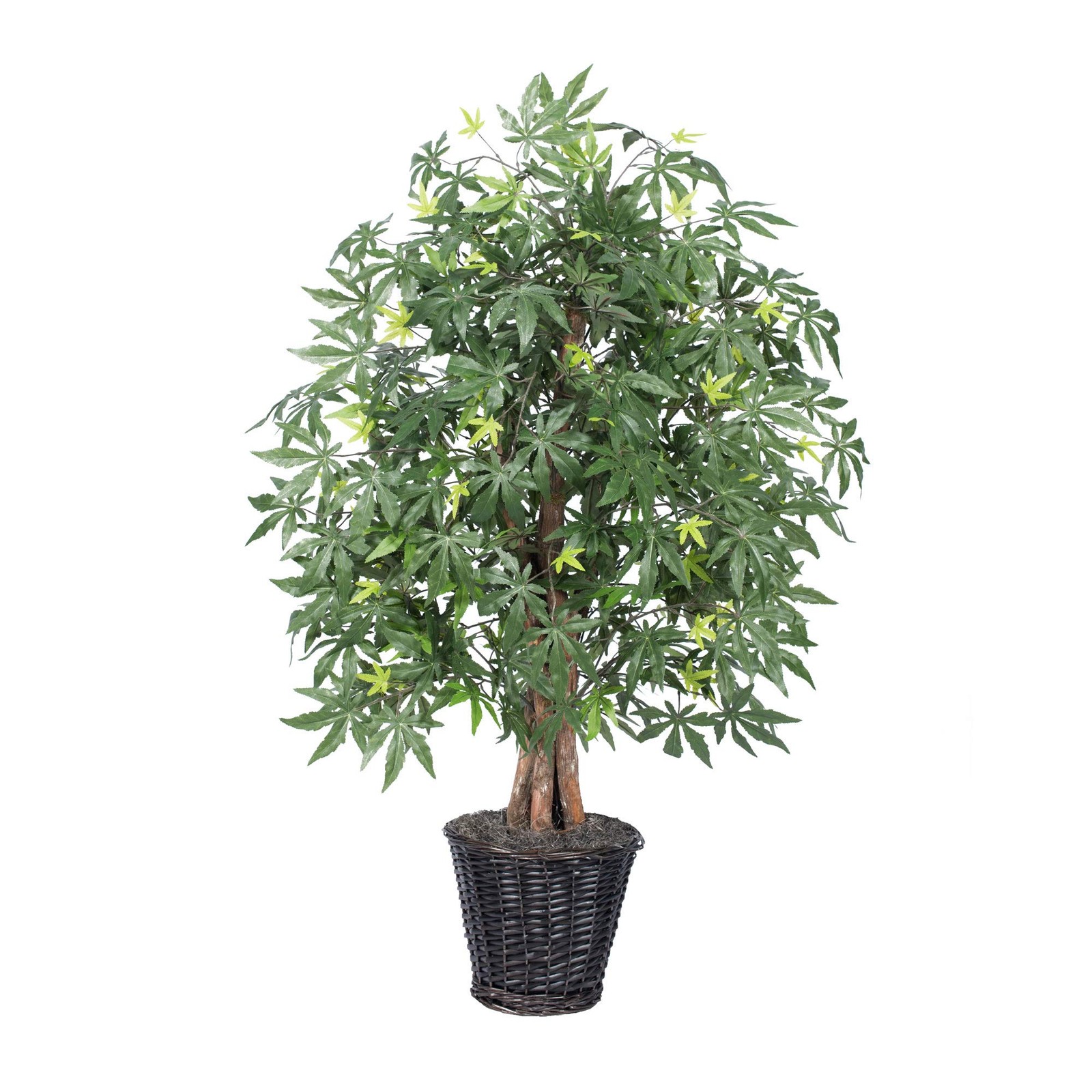 Vickerman 4′ Artificial Japanese Maple Extra Full Bush with Basket in Green