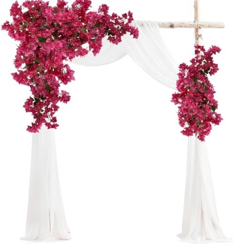 16 Pack Silk Bougainvillea Flower Stems – Fuchsia Long Branches for Home Wedding