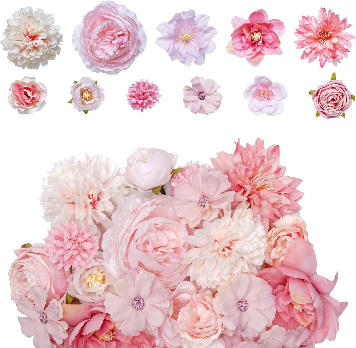 27 Pcs Faux Flowers Small Silk Artificial Flower for DIY Multicolor Flowers Craf