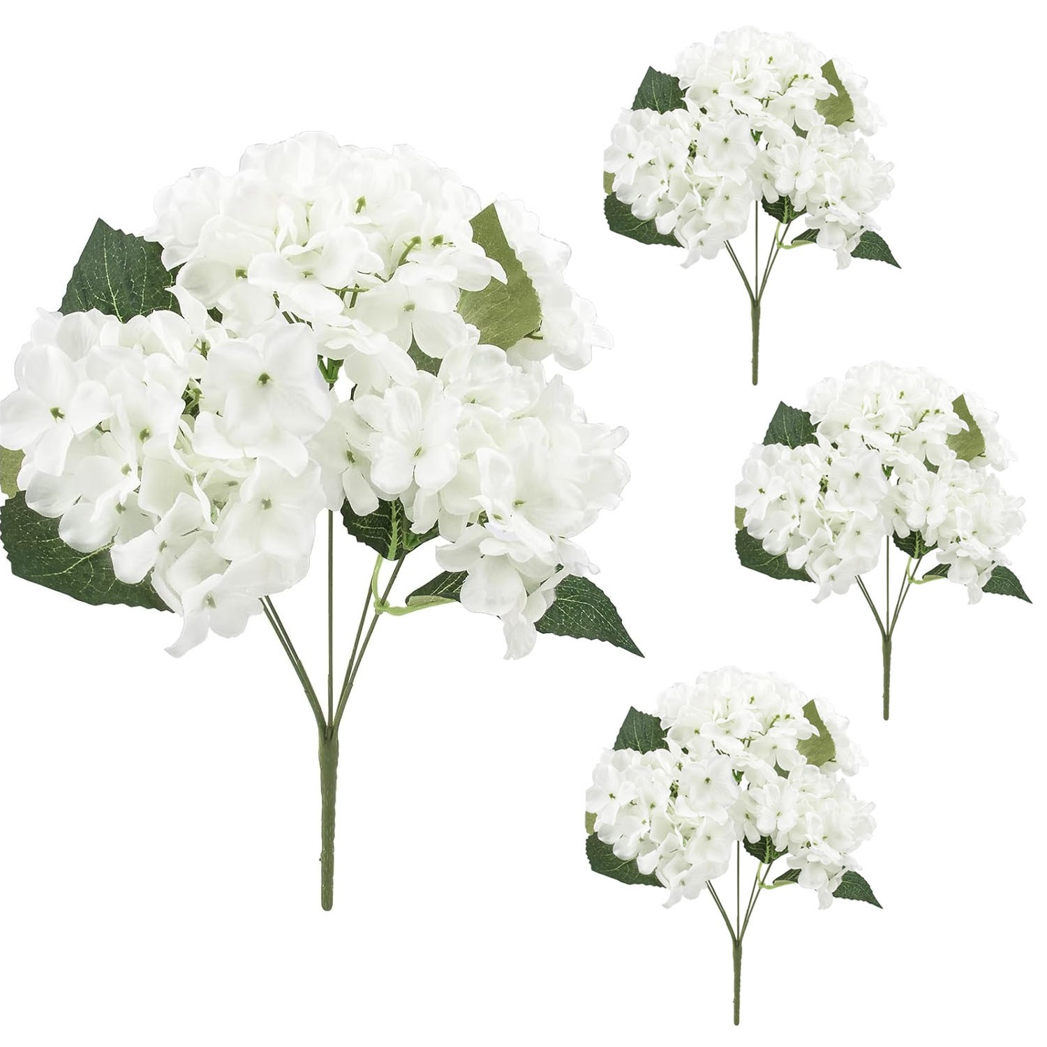 4 Pcs Artificial Hydrangea Flowers Bouquets, UV Faux Silk8201