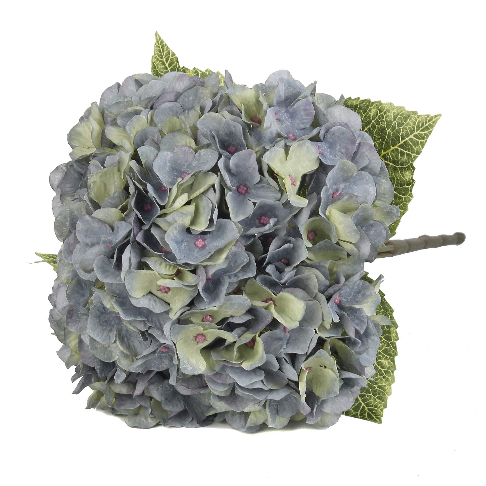 2 Bouquets Artificial Bluish Green Flowers Silk Hydrangea with 10 Heads Fake …