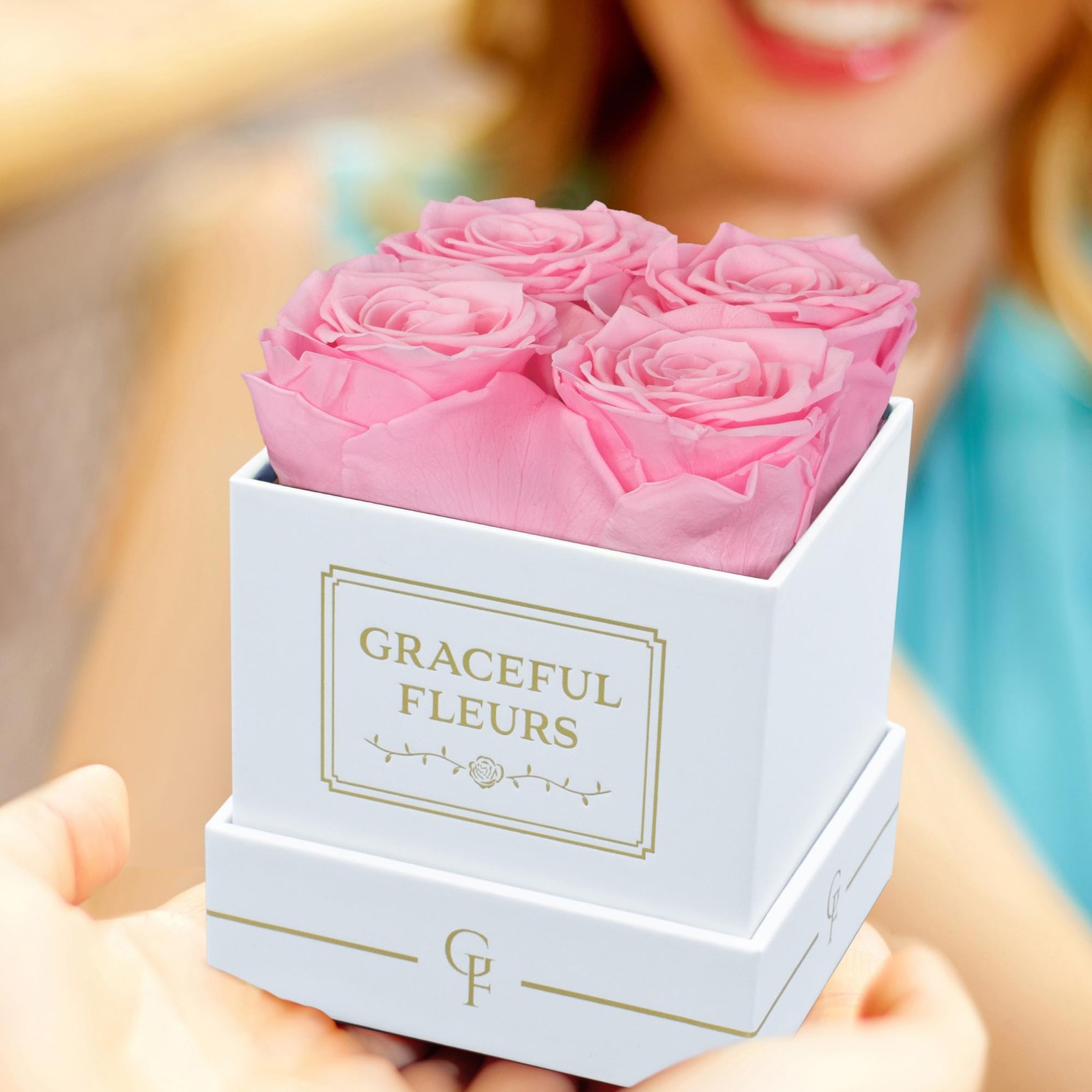 Graceful Fleurs Real Long Lasting Roses in a Box for Years, Preserved Fresh