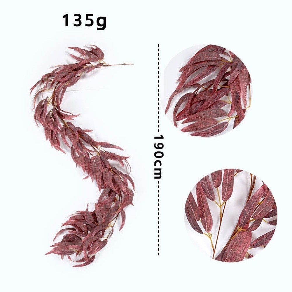 Artificial Eucalyptus Leaves Vine Rattan Fake Greenery for Wedding Table Home