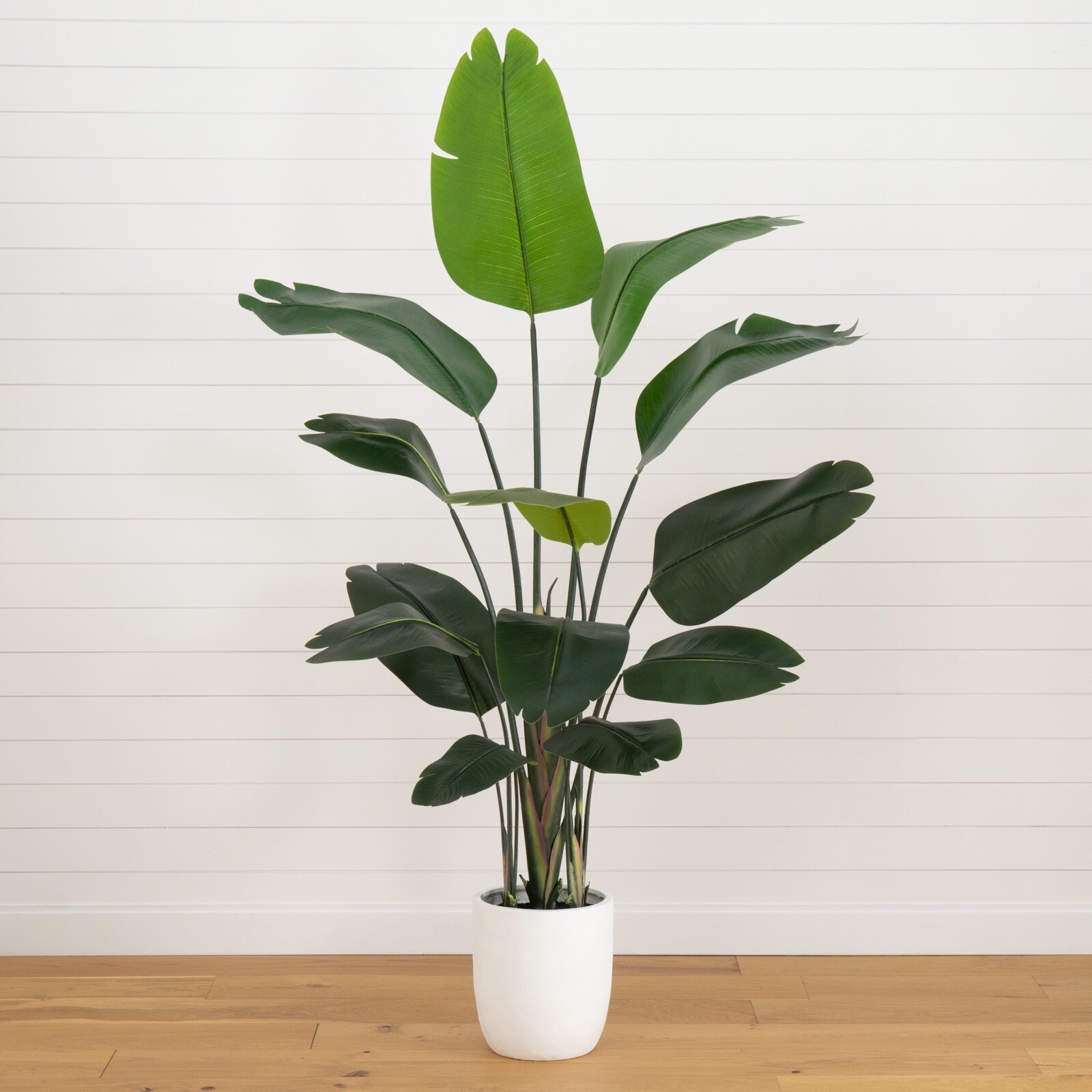 7′ Artificial Bird of Paradise Tree with Resin Stone Planter. Retail $594