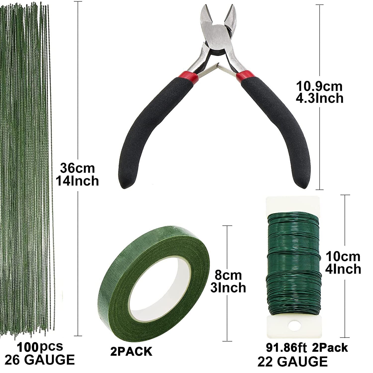 Floral Arrangement Kit W/ Green Floral Tape 22 Gauge Floral Wire Stems 26 Gauge