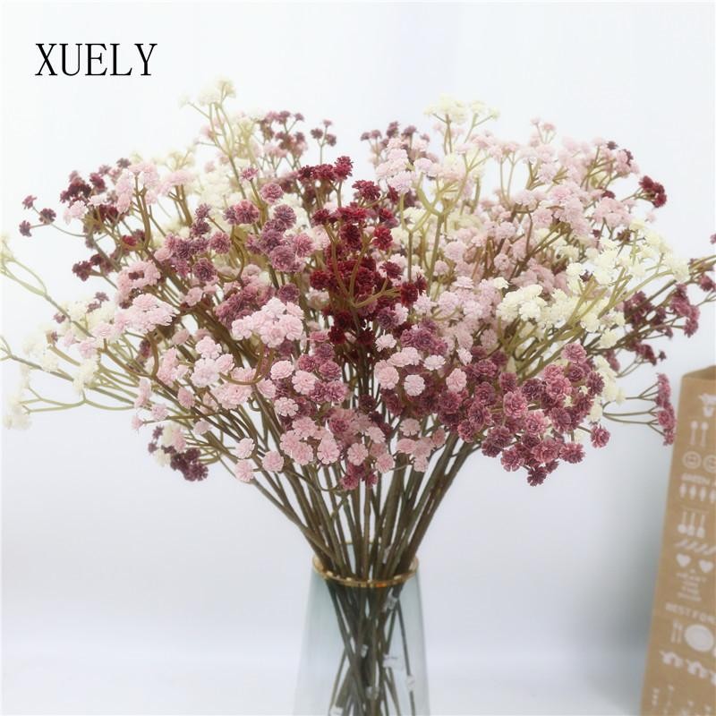 62CM Artificial Gypsophila Flowers Autumn PVC Bouquet Soft Faux Home Decor