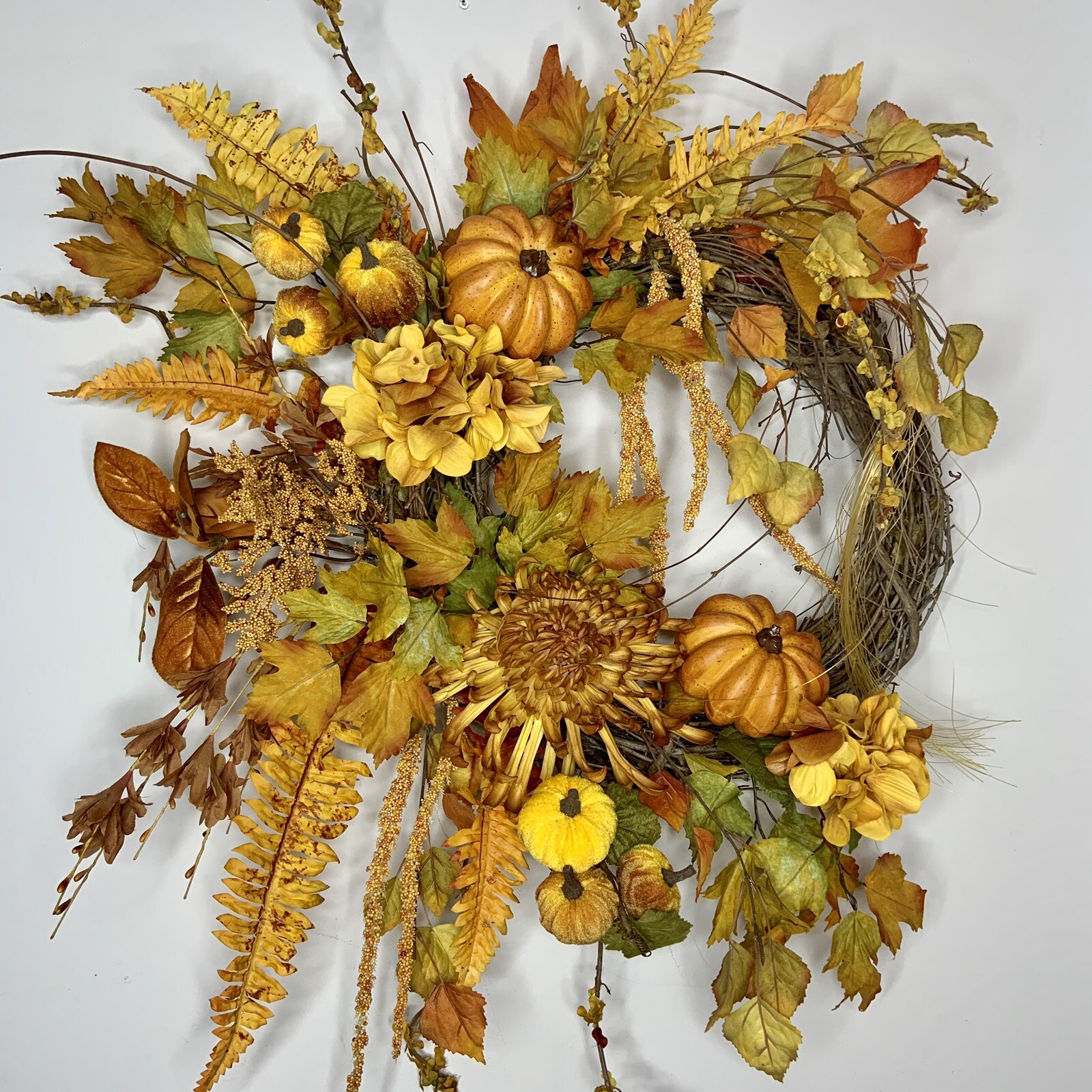 New Designer Fall Golden Yellow Orange Autumn Door Wall Wreath Fall Home Decor