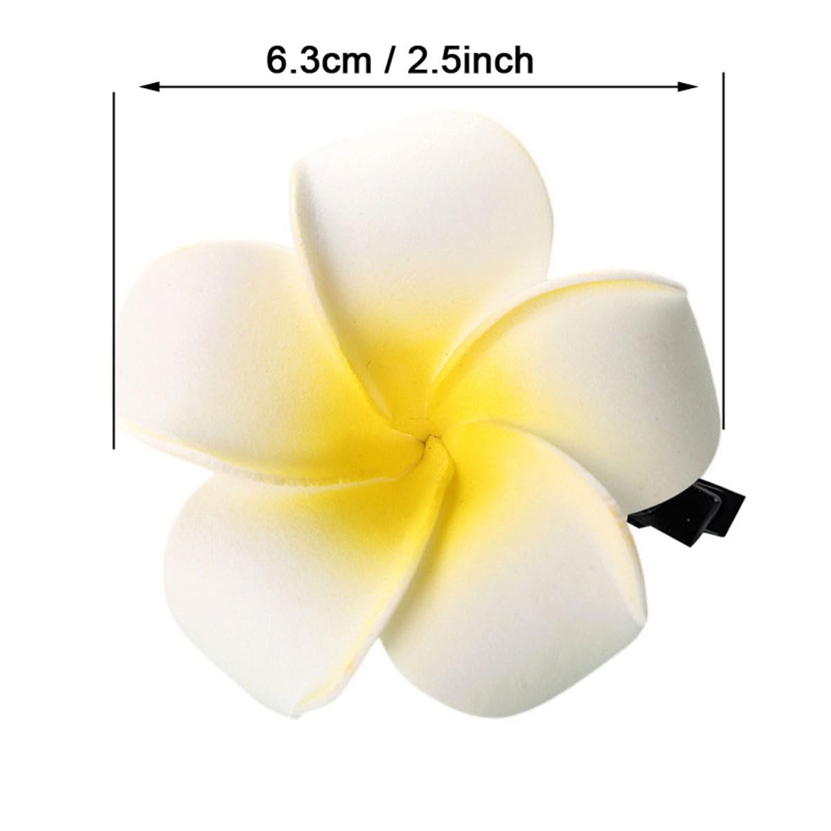 25 Pieces 2.5 Inch White Foam Hawaiian Frangipani Artificial Plumeria Flower …