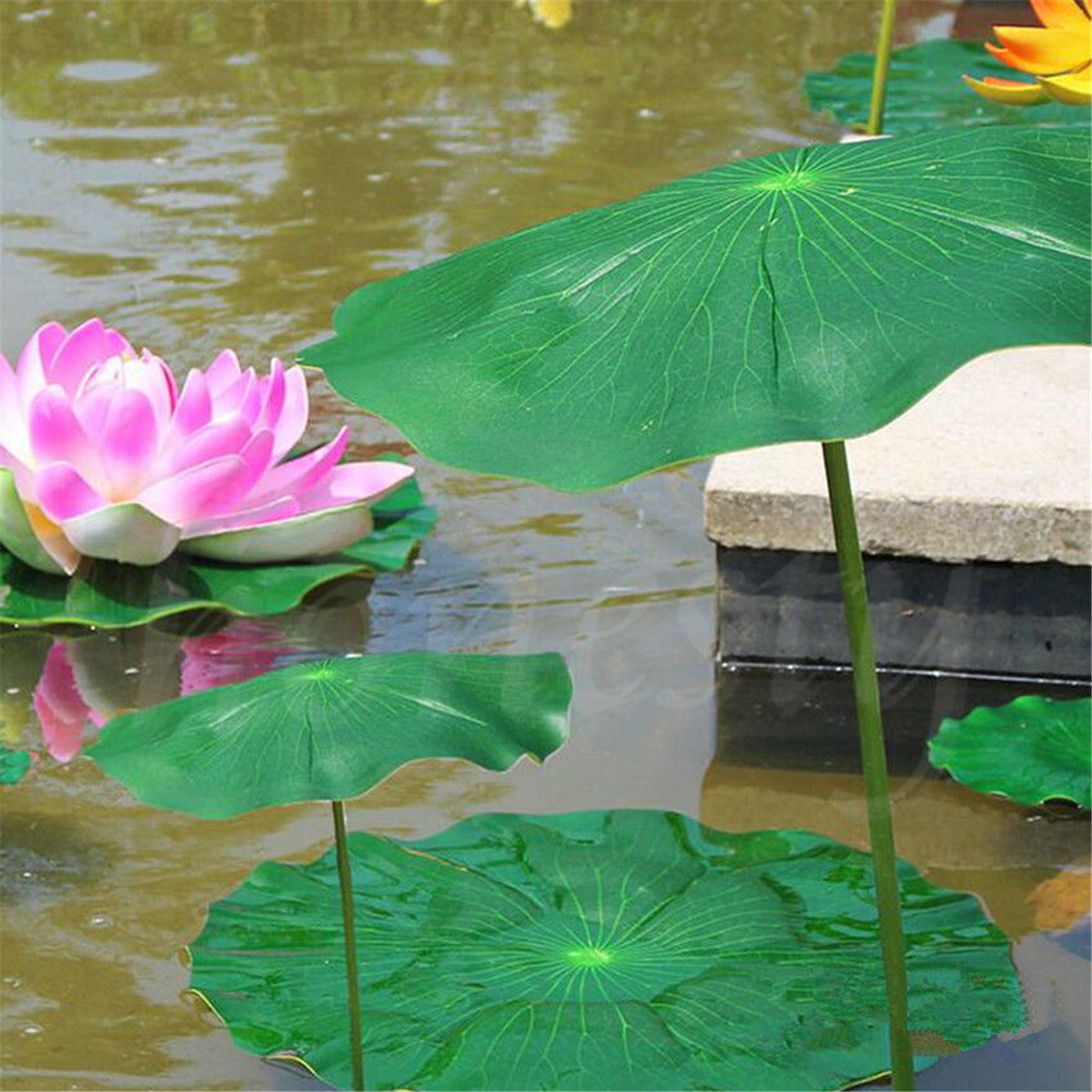 Artificial Water Lily Lotus Leaf Aquarium Pond Garden Decor Green 17/28/40CM