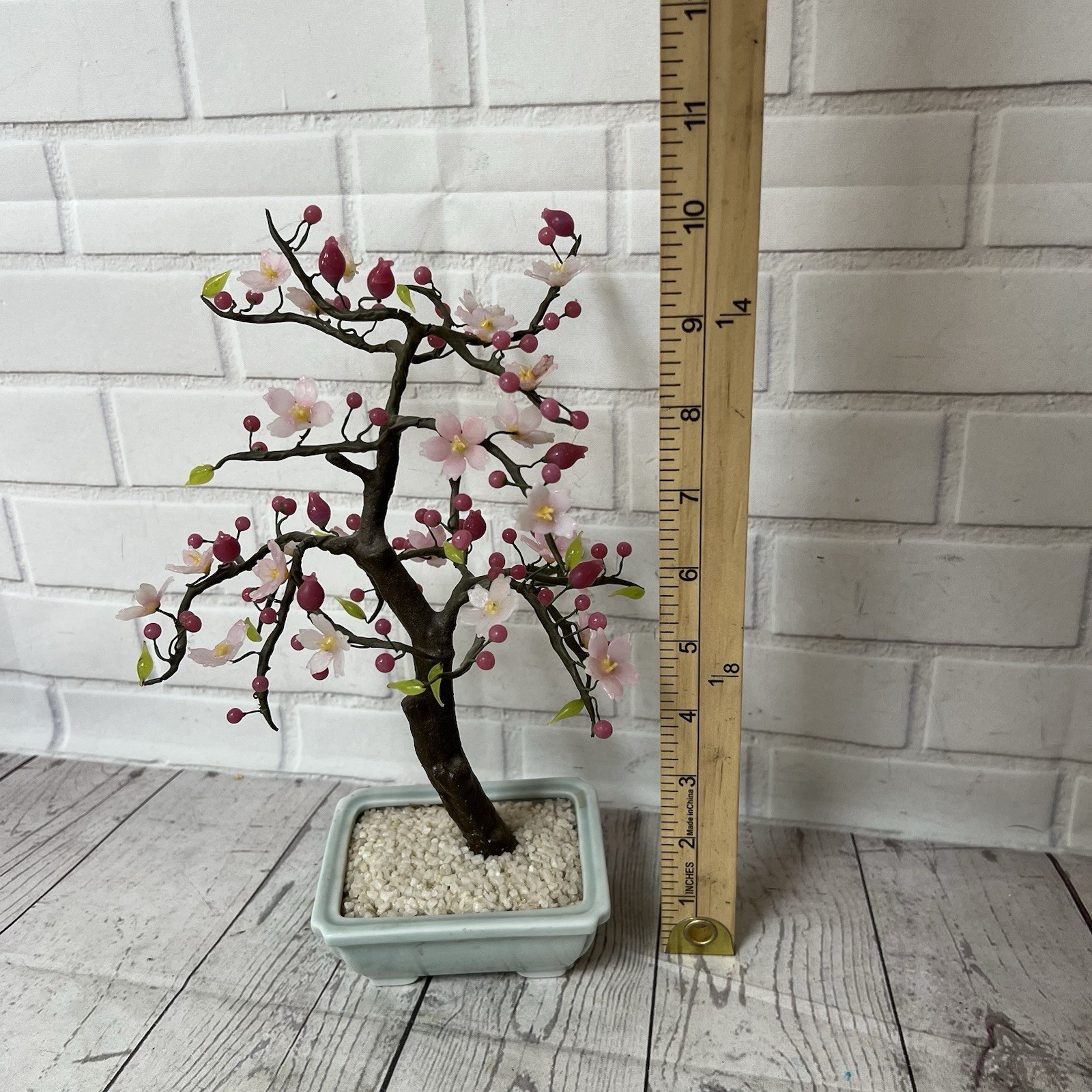 10” Artificial Cherry Blossom Bonsai Tree Decorative Pink