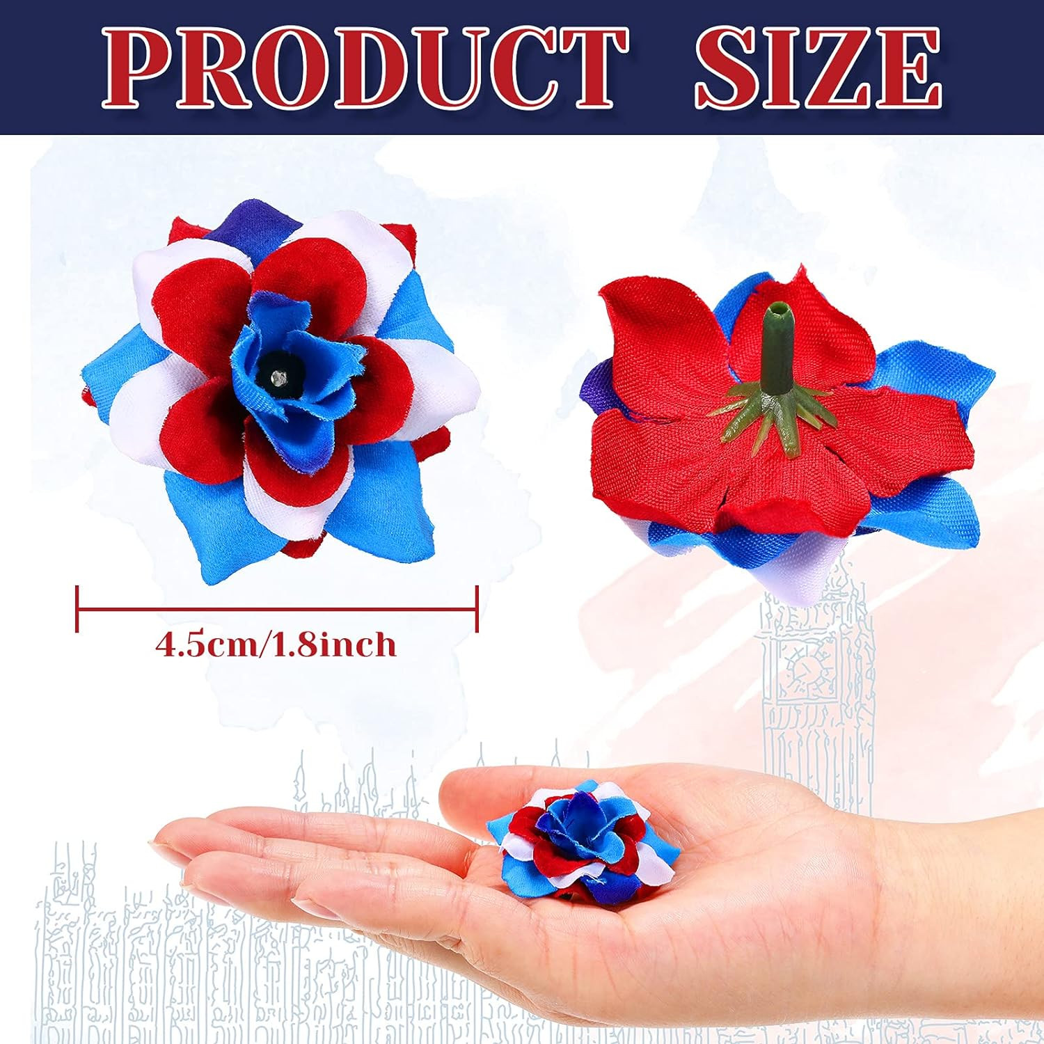 30 Pcs Artificial Rose Decor Red White Blue Artificial Rose Garland Flower Color