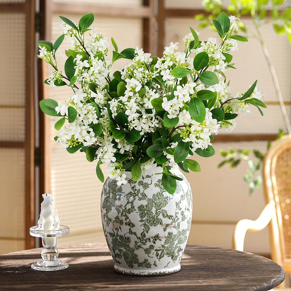32″ Faux Greenery Stems – 6 Pcs Artificial Plants for Home & Office Décor