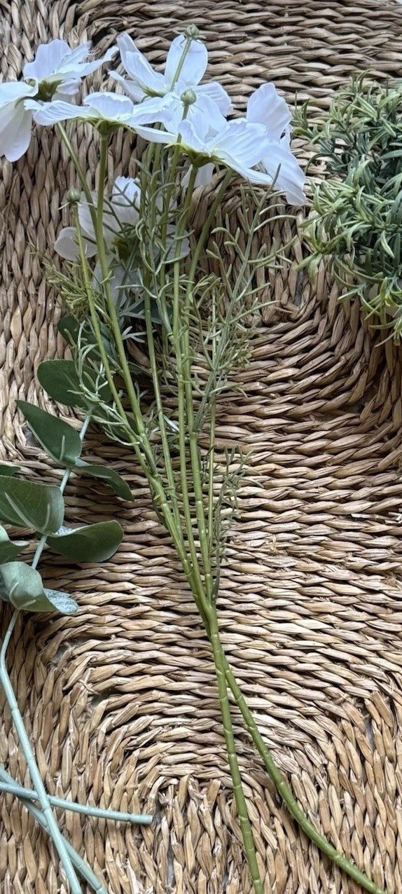 Hearth & Hand Artificial White Cosmos Stems