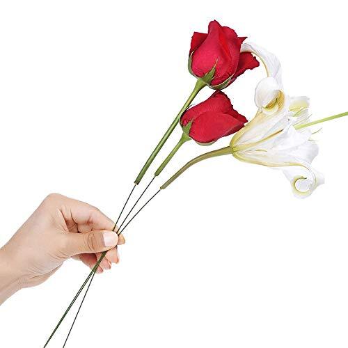 200 Pcs Green Floral Wire 22 Gauge Florist Flower Wire for Crafts Bouquet, 16″